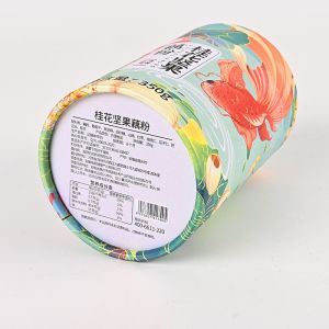 Cylinder Cardboard Tube Food Packaging With Tinplate Lid UVcoated