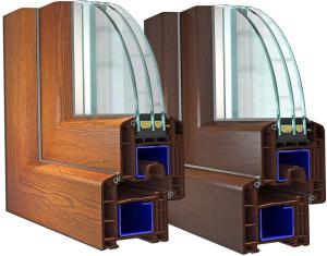 China Laminated Refractory UPVC Window Profiles Systems Eco Friendly DIMEX E82 factory