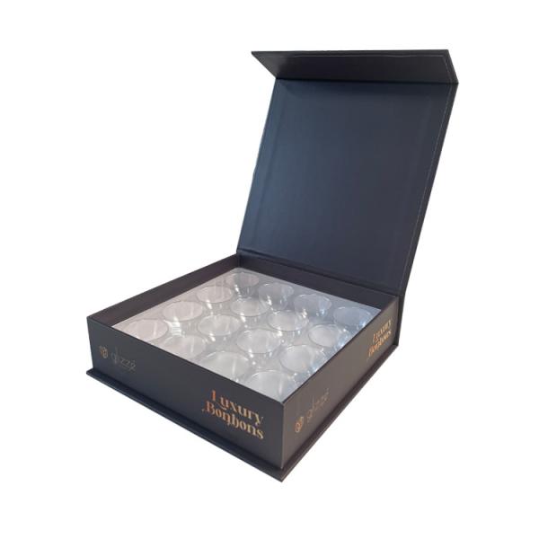 Custom Stamped Logo Foil Small Hot Chocolate Bon Bon Packaging Gift Boxes for