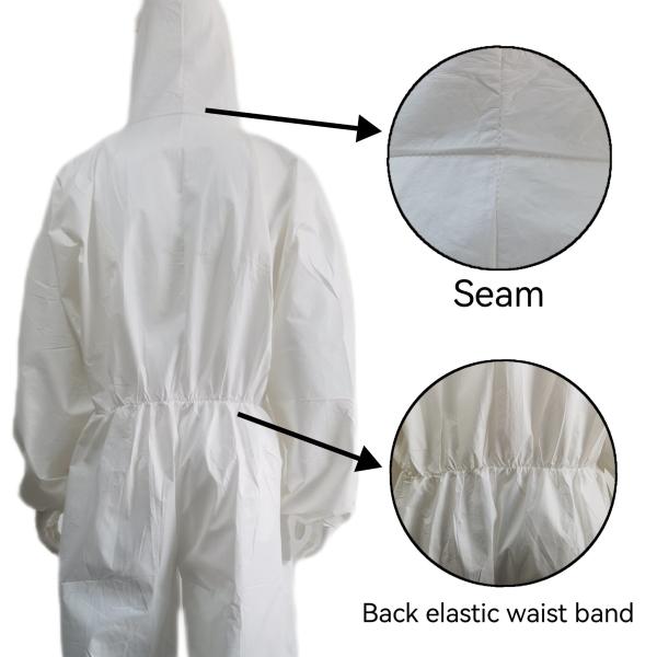 175 X 140cm Waterproof Breathable Anti Spray Coveralls For Infection Prevention