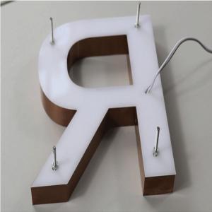 China Decorative Led 26 Alphabet Abs Light Up Gold Back Letter Electronic Advertising Lighting Channel Letters Sign factory