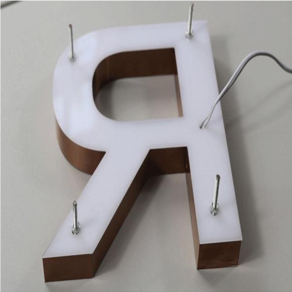 Decorative Led 26 Alphabet Abs Light Up Gold Back Letter Electronic Advertising