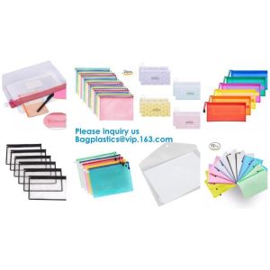 Zipper Bag/File bag/Document bag,PP/ PVC plastic clear file bag with zipperA3 A4