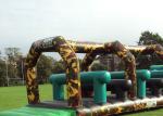 Camouflage Giant Army inflatable children's assault course , assault course