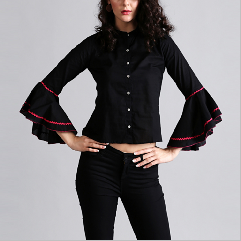 2018 Fashion neck lady pink tops