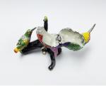Mum and baby bird metal jewelry box for jewelry wholesales bird jeweled enamel