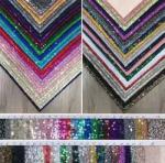 110-150gsm Black Tulle Polyester Metallic Sequin Fabric for Garment