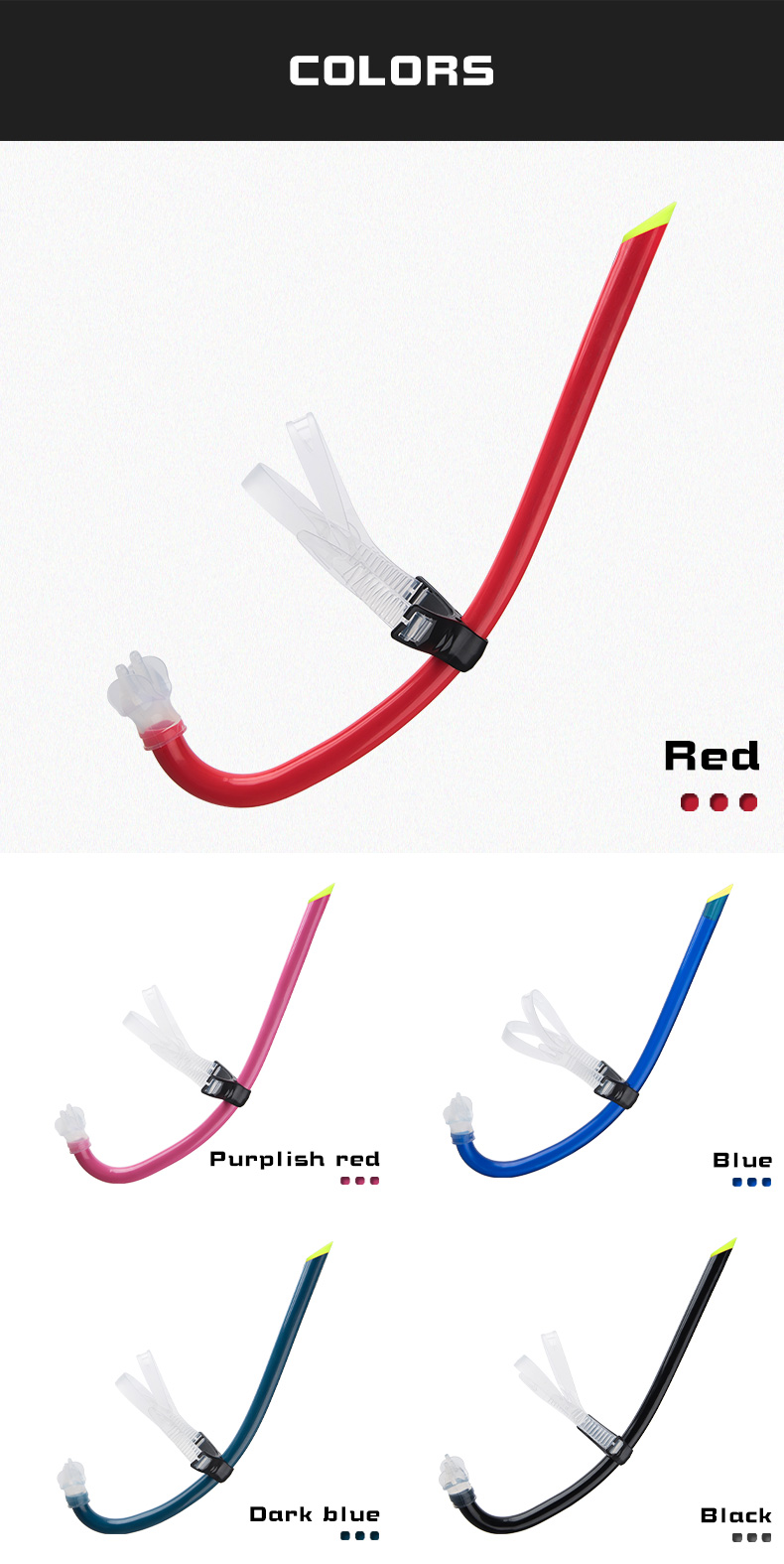 PP Silicone Diving Scuba Diving Tools Swimming Front Snorkel