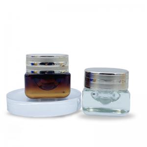 China Leakage Proof Cosmetic Packaging Bottle Glass Cream Jar UV Protection on sale