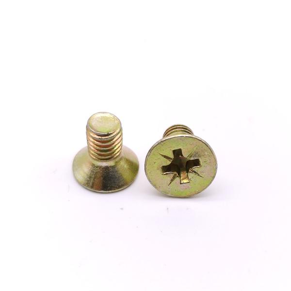 Yellow Zinc Type Z Steel Machine Screws Stainless Steel Flat Head Phillips