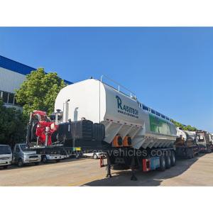 China 3 Axles Transport Bulk Powder Truck Transport Grain Animal Feed Tank Truck Trailer factory