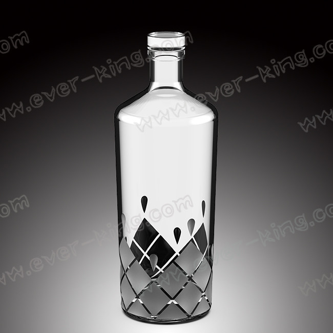 Empty Square Glass Fancy Rum Bottles 1000ml For Liquor