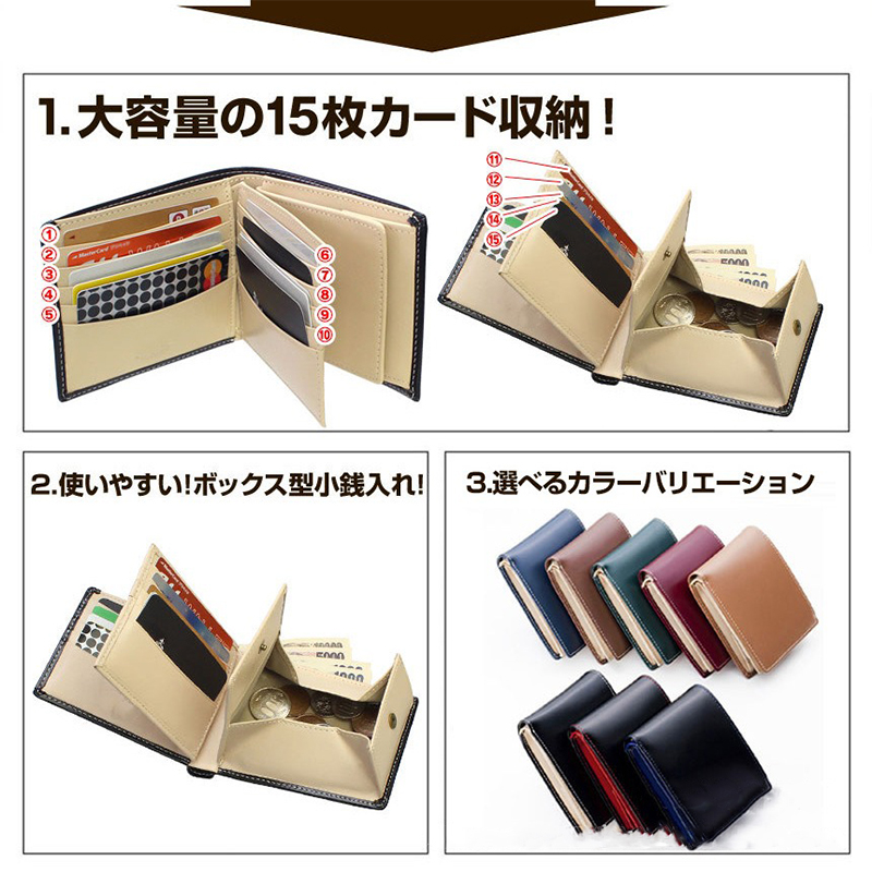 High Qualtiy Multifunctional Men's Leather Wallet with Bi-Fold Design Decoration None