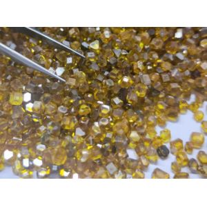 China MCD Mono Crystalline Diamond Dodecahedron / Tower Shaped Yellow Rough Diamond factory