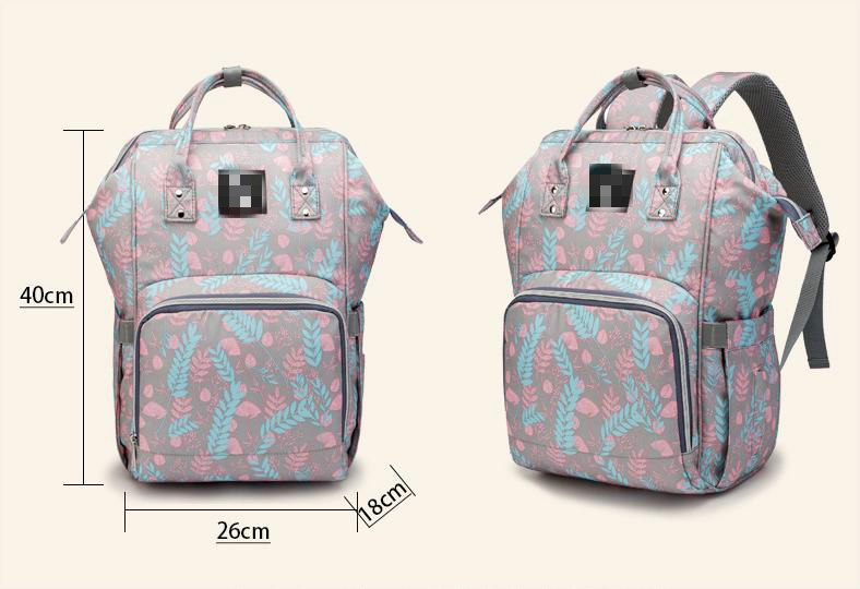 FashionTravel Backpack Baby Large Capacity Mommy Diaper Bag Designer Nursing Bag floral insulated mummy Bag With Stroller Strap