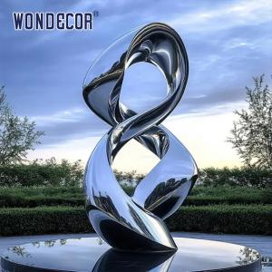 China Customized oversized outdoor statue forged twisted geometric stainless steel sculpture factory