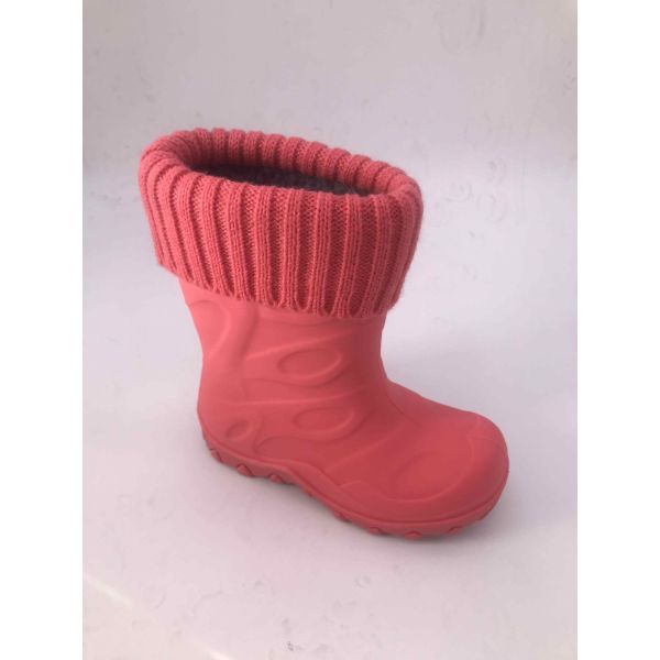 Slip Resistant TPR Kids Rain Boots Lightweight With Warm Knits Customized Colors