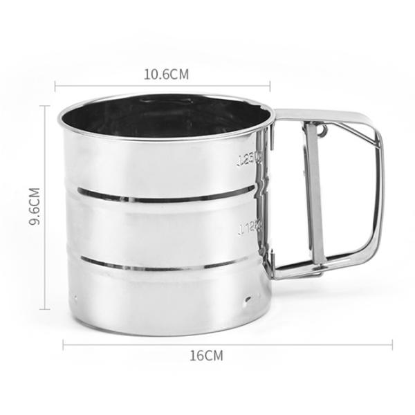 Kitchen Stainless Steel Sifter Fine Mesh Flour Sieve Powdered Sugar Strainer