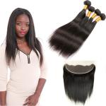Double - Drawn Strong Weft Indian Human Hair Bundles 13 * 4 Lace Frontal