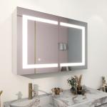 Bathroom Storage Lighted Mirror TV Decoration Double Door Medicine Cabinet