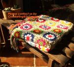 Nordic Hand-woven crochet hook Daisy striped blanket, Cashmere knitted blanket,