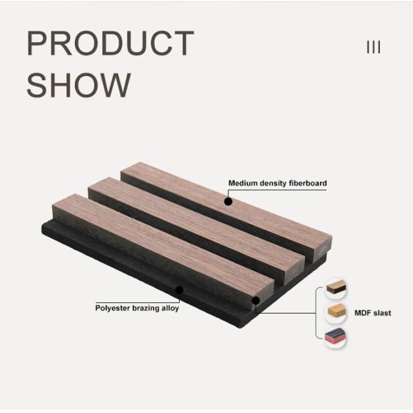 1220x2440mm Acoustic Wood Slat Wall Panel Black MDF Polyester Fiber