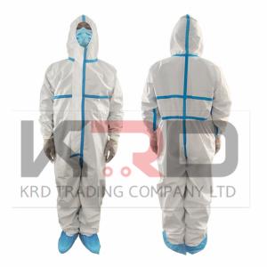 China Antivirus Medical Disposable coverall Protective Clothing CE certificate suit factory