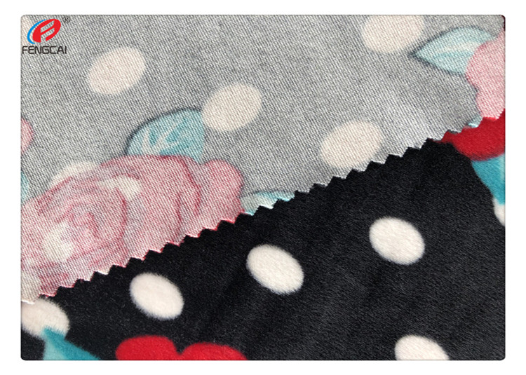 Flower Print Velvet 94 Polyester 6 Spandex Fabric For Blanket