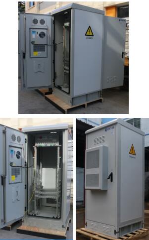 Anti Corrosion Powder Coated Thermostatic Outdoor Telecom Cabinet With Front Rear Access