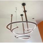 Italian minimalist living room chandelier post-modern leather dining room