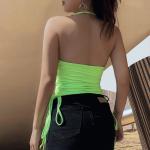 Women Sexy Halter Neck Adjustable Short Cropped Tank Top