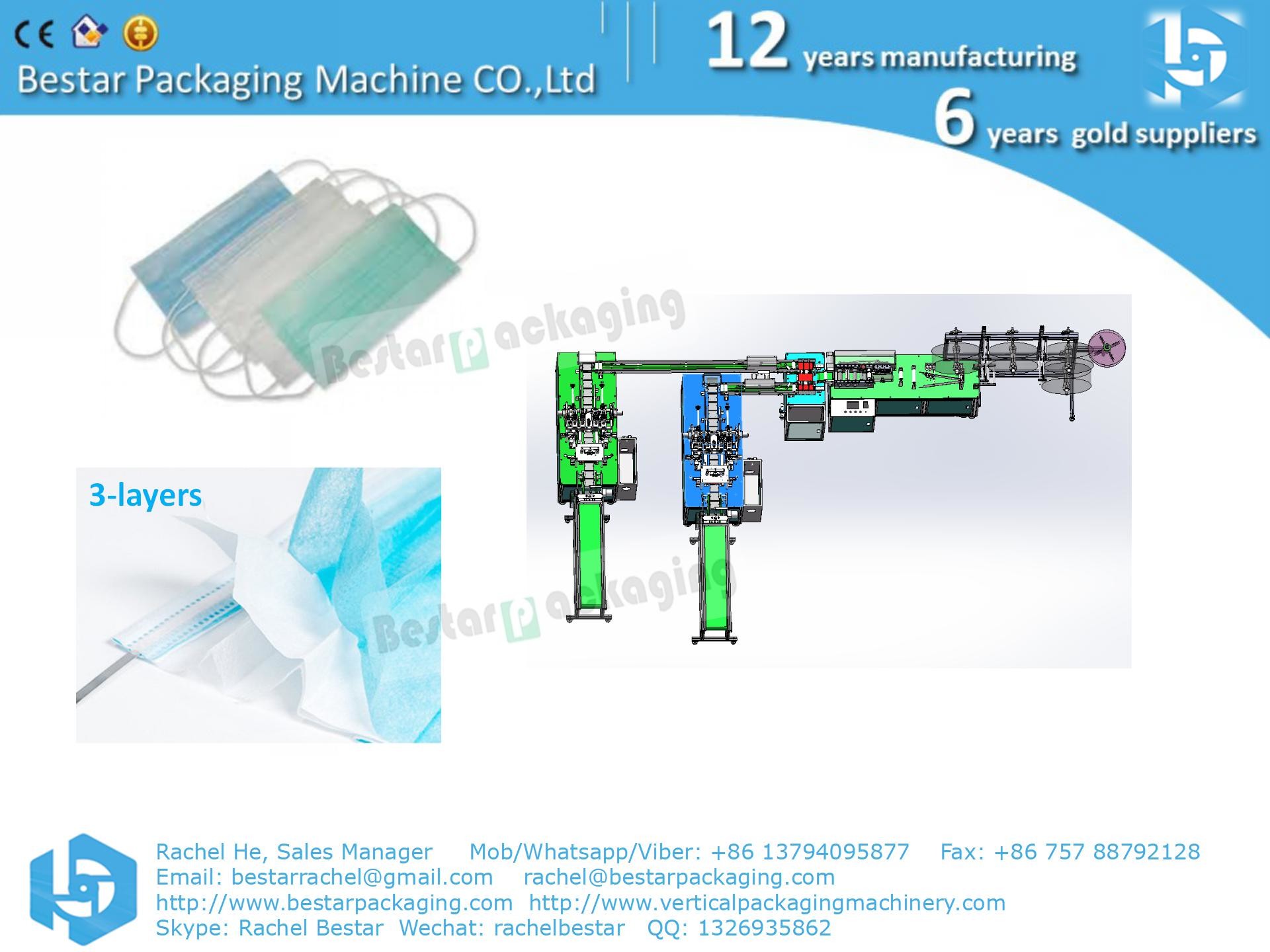 Surgical Mask machine, high speed automatic, with Ear-loop welding machine