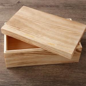 China Custom Delicate Lidded Wooden Box Unfinished Pine Box For Souvenir Gift factory