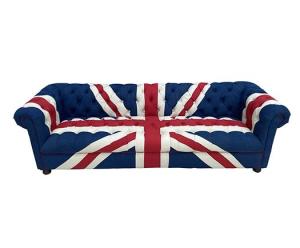China Defaico Union Jack Chesterfield Denim Fabric Sofa Couch factory
