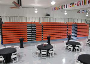 China Freestanding Echo Retractable Grandstands Cost Effective Polymer Bench factory