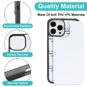 Black / White Shockproof iPhone Cases Customized Sublimation 2D Mobile Cover