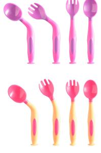 China FDA TPE 360 Degree Angle Baby Feeding Spoon And Fork factory
