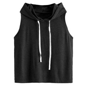 China Relaxed Breathable Sleeveless Hooded Tank Tops for Women's Summer Workout by MACTING factory