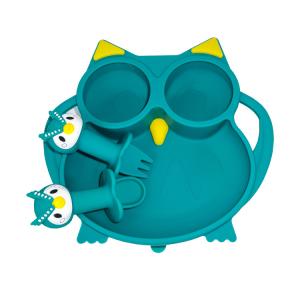 China Silicone Suction Plate Set Food Feeding Bpa Free For Infants Toddlers factory