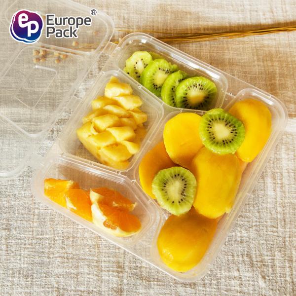 4 Compartment restaurant food containers disposable plastic take away bento box
