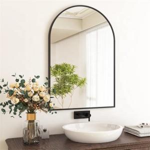 China Customized Logo Decorative Wall Mirror with Arched Aluminum Frame and Customer Logo factory