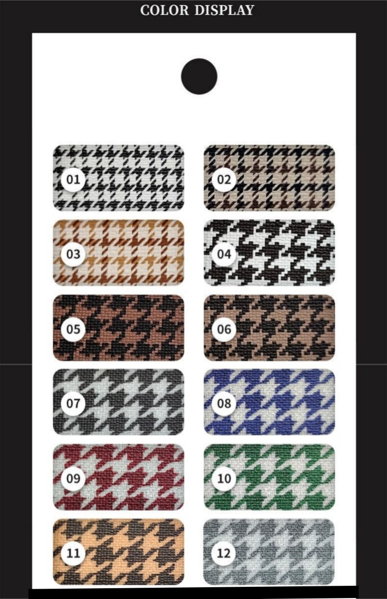 Classic Houndstooth Faux Leather Fabric Bags PVC Printed Leather