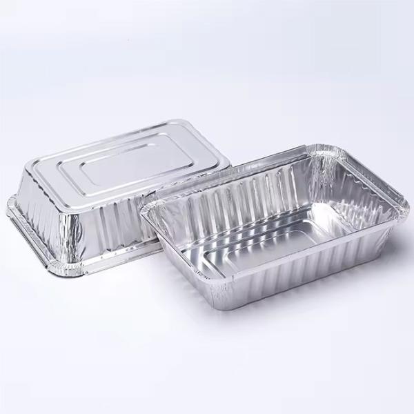 China Container Box Tray Aluminum Lid Rectangle Travel Aluminum Foil Container factory
