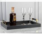 Antique Design Decorative 80mm Leather Display Tray For Hotel