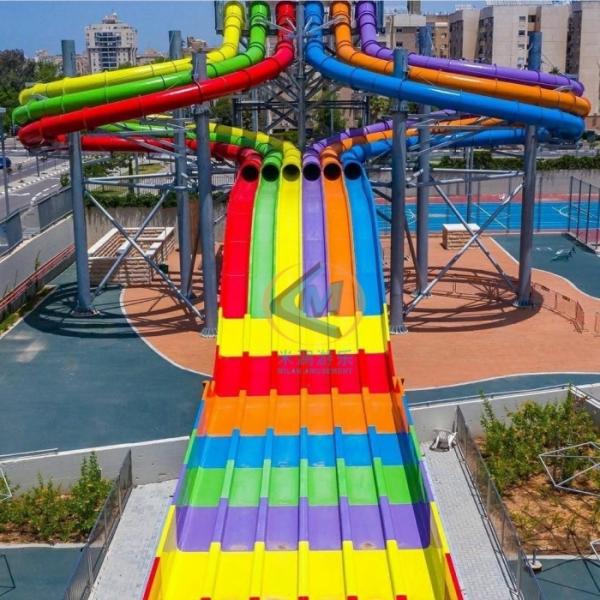Multiple Lines Funny Water Racer Slide Customized For Amusement Park