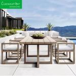 Teakwood Garden Furniture Dining Set with Solid Wood Armchair and Side Chair in