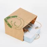 Disposable Kraft Khaki Paper Bag Carrier For Coffee Drink Packaging