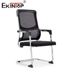 Customizable Office Chair With Bow-Shaped Mesh Material And Metal Frame