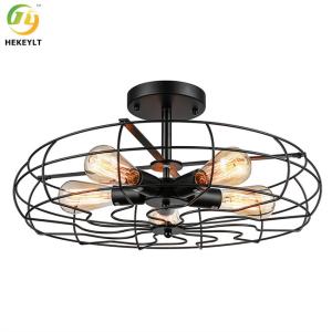 China E26 Retro Industrial Style LED Pendant Light Iron Black 5 Lights factory
