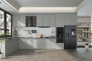 China Complete Sets Handles Finish Modular Wooden Kitchen Cabinet with Handles factory